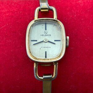 Vintage Helbros Women Watch Gold Tone 17 Jewels hand winding analog Wristwatch